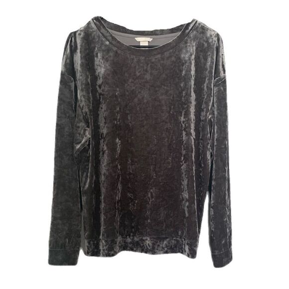 H&M size Medium Velour long sleeve top - Picture 1 of 5